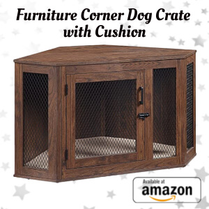 Furniture Corner Dog Crate with Cushion